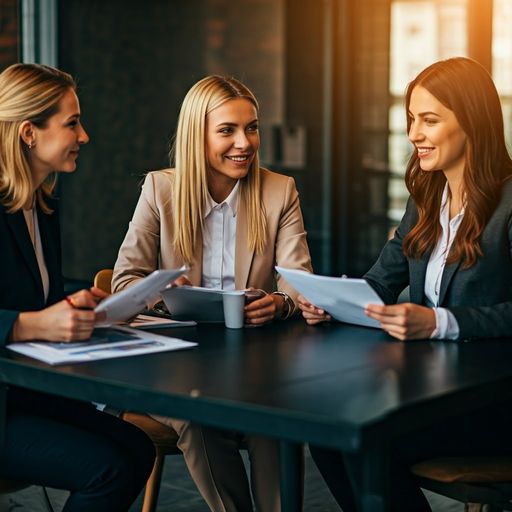 Prompt: stock image of a business meeting in a modern office